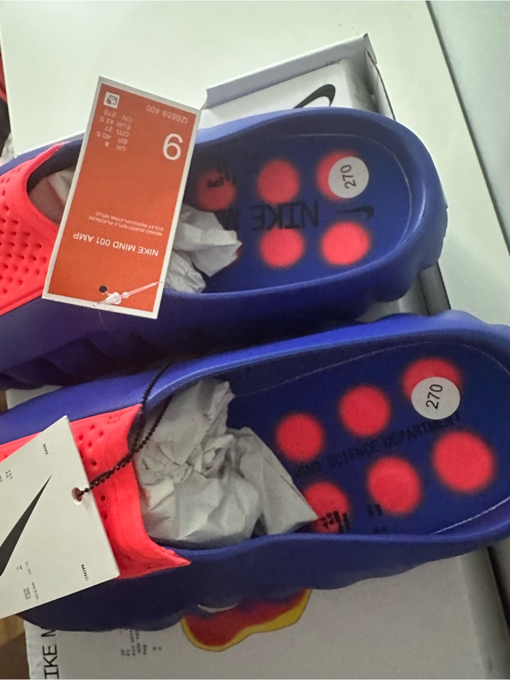 Nike Kids Slip-On Clogs in Blue with Pink Accents